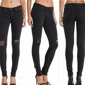 Rag & Bone Black Distressed Skinny Jeans Size 31